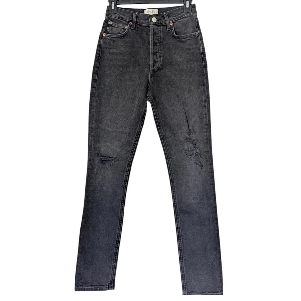 Agolde Nico Jeans Womens 25 High Rise Distressed Stretch Denim Skinny‎ Pants